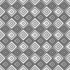 Repeated rhombuses, kites, diamonds background. Ethnic wallpaper. Seamless surface pattern design with checks ornament. Checkered motif. Digital paper for textile print, web designing. Vector art.