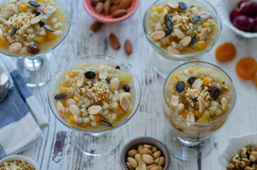 Traditional Turkish dessert Asure or Ashura ( Noah Pudding)