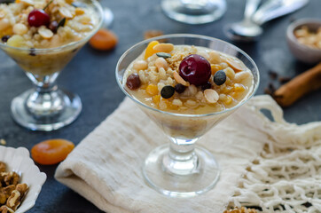Traditional Turkish dessert Asure or Ashura ( Noah Pudding)