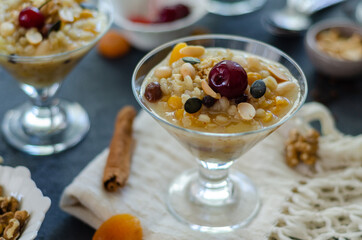Traditional Turkish dessert Asure or Ashura ( Noah Pudding)