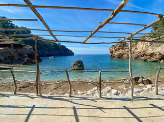Beautiful turquoise water at Cala Deia, Mallorca, Balearic Islands, Spain