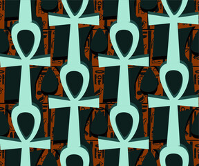 Pharaonic seamless pattern inspired by the ancient Egyptian civilization.