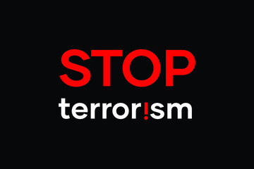 Stop terrorism letter. Vector illustration