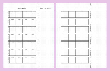 Bullet Journal Meal Planning Page