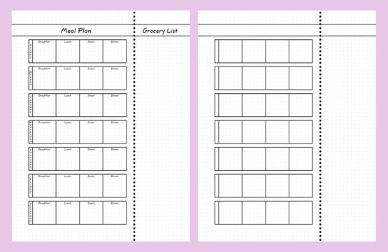 Bullet Journal Meal Planning Page