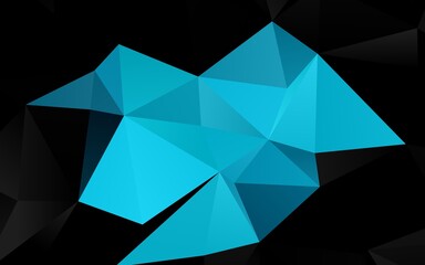 Obraz premium Dark BLUE vector triangle mosaic texture.