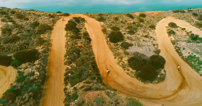 MX Track, Training, Offroad, MX GP, ADAC MX, " Stroke, 4 Stroke, Motocross Strecke aus der Vogelperspektive in Sizilien maracalagonis.