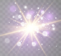 Beautiful light effect, shimmering glare, galaxy, space.