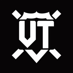 VT Logo monogram isolated on shield shape with rounded line