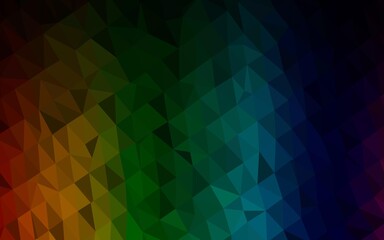 Dark Multicolor, Rainbow vector polygonal background.