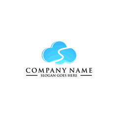 Obraz premium S Letter with cloud technology vector logo template design vector 