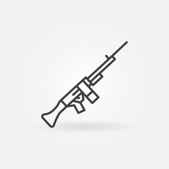 Machine Gun vector concept icon or sign in outline style
