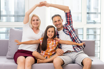 Family spending time together at home