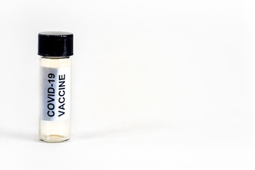 Coronavirus Covid-19 Vaccine Bottle with room for copy