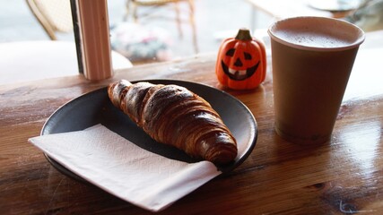 croissant and coffee Halloween 