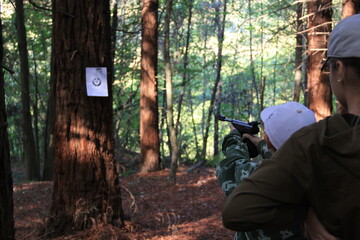 Naklejka premium hunter in the woods