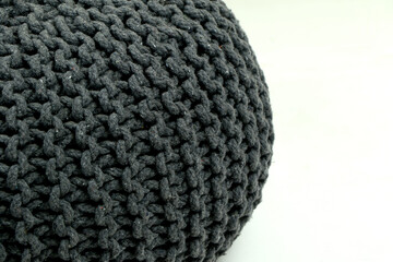 Black Half round thread abstract texture background on white