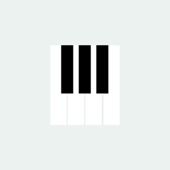 Obraz premium Piano keyboard icon. Music black symbol. Vector illustration isolated on white.