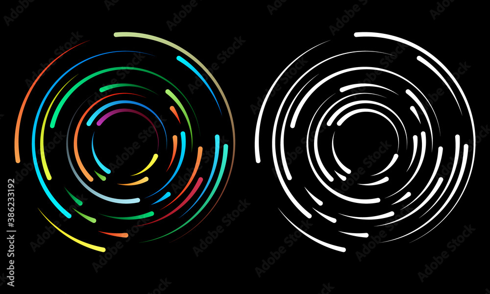 Poster rotating lines as logo or icon