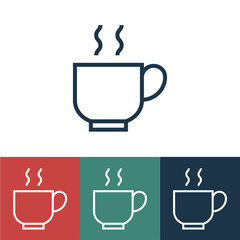 Line icon mug with hot drink