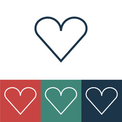 Linear vector icon with heart
