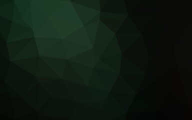 Dark Green vector polygon abstract background.