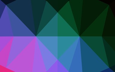 Dark Multicolor, Rainbow vector abstract polygonal layout.