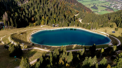 Storage lake Garland near Brauneck mountain