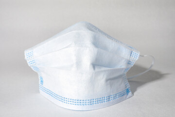 Medical mask on white background, disposable face mask for coronavirus protection