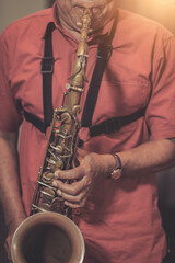  jazz musician playing the saxophone