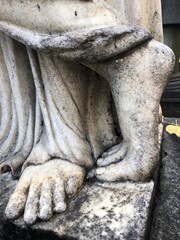 Details of beautiful marble statues in the necropolis