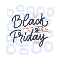 Naklejka na ściany i meble Black friday lettering in modern calligraphy style. Slogan for promotion template and sale banner. Vector