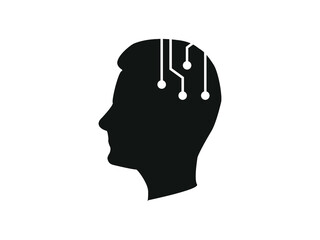 human head an electronic circuit icon vector illustration eps10
