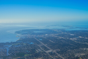Aerial view of Tampa, st petersburg and clearwater in Florida, USA	