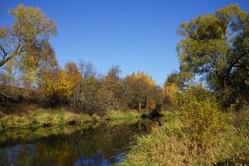 autumn landscape in the suburbs