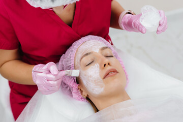 Cosmetic procedure to rejuvenate the skin and remove wrinkles for a young beautiful girl....
