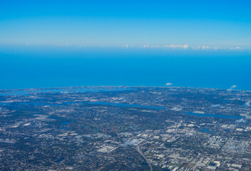 Aerial view of Tampa, st petersburg and clearwater in Florida, USA	