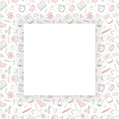 School background concept. Funny doodles texture. Vector