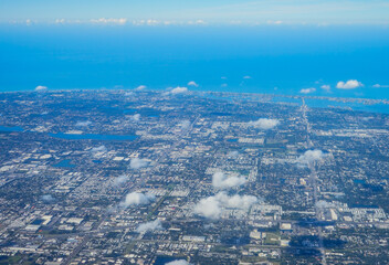 Aerial view of Tampa, st petersburg and clearwater in Florida, USA	