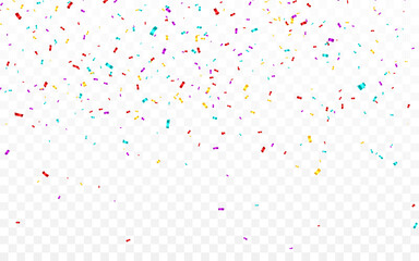 Colorful confetti. Celebration carnival falling shiny glitter confetti. Luxury greeting card. Vector illustration