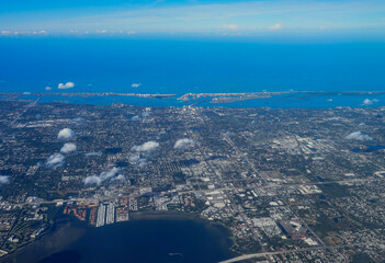 Aerial view of Tampa, st petersburg and clearwater in Florida, USA	
