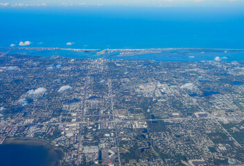 Aerial view of city of Tampa in Florida, USA	