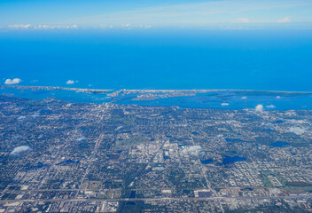 Fototapeta na wymiar Aerial view of Tampa, st petersburg and clearwater in Florida, USA 