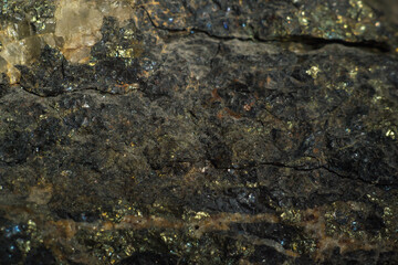 stone surface with golden splashes close-up, texture, background, wallpaper, pattern, abstraction
