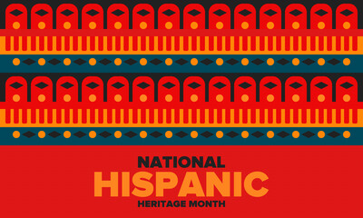 National Hispanic Heritage Month in September and October. Hispanic and Latino Americans culture. Celebrate annual in United States. Poster, card, banner and background. Vector illustration