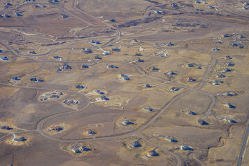 Aerial view of of farm in Colorado	