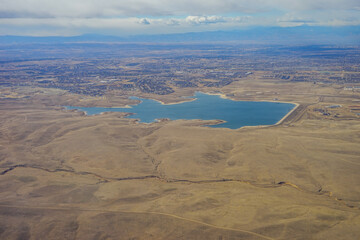 Aerial view of of farm in Colorado	