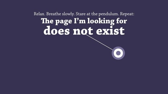 Error page funny concept animation. Hypnotic pendulum.