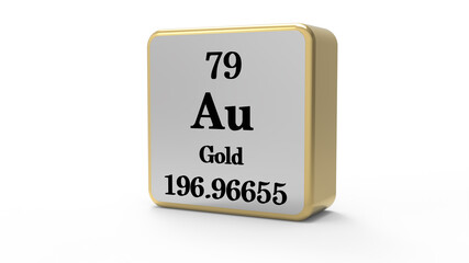 3d Gold Element Sign. Stock image.
