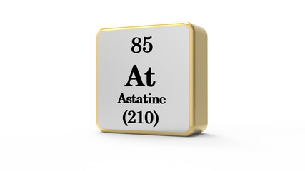 3d Astatine Element Sign. Stock image.